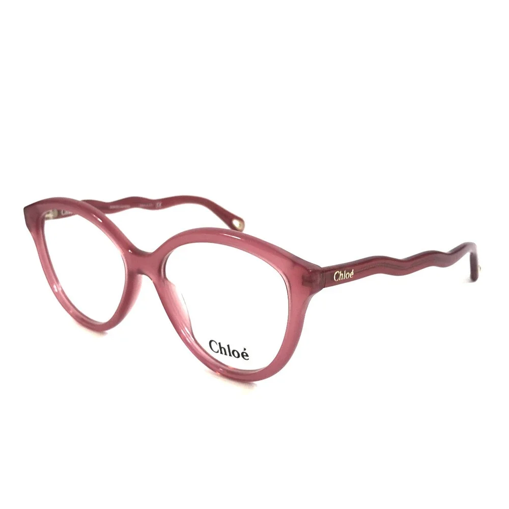 Chloe Eyeglasses Frames CH0089O 004 Opal Burgundy Cat Eye Full Rim 54-16-145